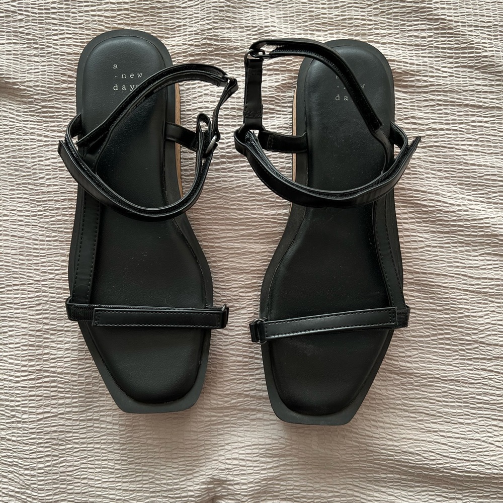 A New Day Black Minimalist Platform sandals
